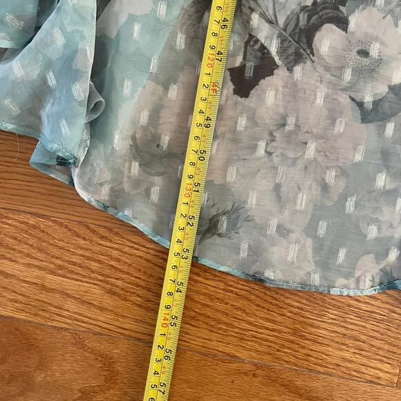 R&M Richards Double V-Neck Midi Dress Women 14P Floral Print Tulip Hem Elegant - Picture 9 of 9